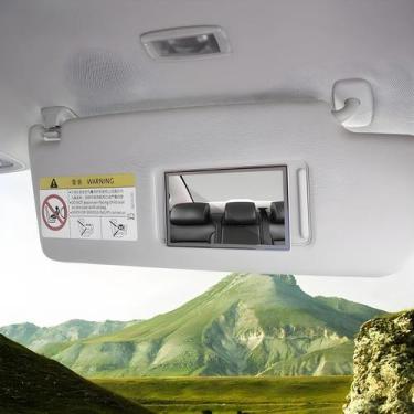 Imagem de Espelho De Maquiagem Portátil Universal Para Carro HD Em Aço Inoxidáve