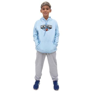 Imagem de Conjunto Moletom Infantil Canguru Estampa New York Basketball Com Calça Estiloso Quentinho