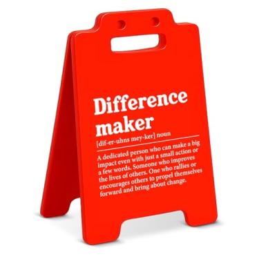 Imagem de Difference Maker Definição Placa Decorativa Mesa Escritório Casa Decoração Presentes Motivacionais para Colegas de Trabalho Chefe Professor