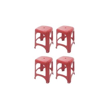 Imagem de Jogo 4 Banqueta Niterói Vermelha Tramontina