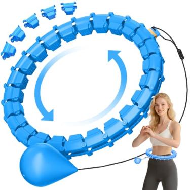 Imagem de HCOIW Argolas removíveis plus size Silent Weighted Hula Infinity Fitness 65 polegadas 32 nós, Smart Noiseless Infinity Hula para mulheres, cintura 2 em 1 e equipamento de treino em casa abdominal