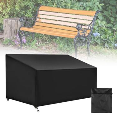 Imagem de Chewtoyo Capa de banco de jardim para 4 lugares, capa protetora de vime de sofá à prova de poeira, móveis de jardim para casa, jardim 74,8 × 66 × 89 cm, tecido Oxford 210D, resistente a rasgos