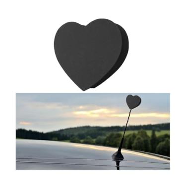 Imagem de Sandfren Topo de antena de carro em forma de coração, capa protetora esférica de antena automotiva de alta visibilidade para identificação de estacionamento, decoração externa de veículo à prova
