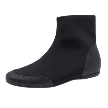 Imagem de Bota Feminina Salto Baixo Cano Curto Elastano Couro Usaflex