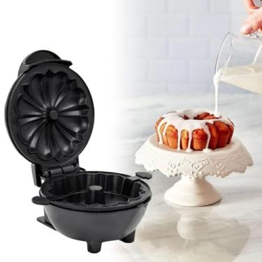 Imagem de Máquina para fazer bolo Mini Portátil 110V Cozimento Rápido Fácil de Usar Ideal para Bolos Pequenos e Sobremesas Presente Criativo para Cozinha Máquina Elétrica para Bolos (Preto)