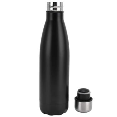 Imagem de Garrafa Squeeze de Aço Inox Premium, Boca Larga, Tampa de Inox com Borracha Interna, Ideal para Trabalho, Academia, Treinos ao Ar Livre/ 500ml- QH Shopp (Preto)