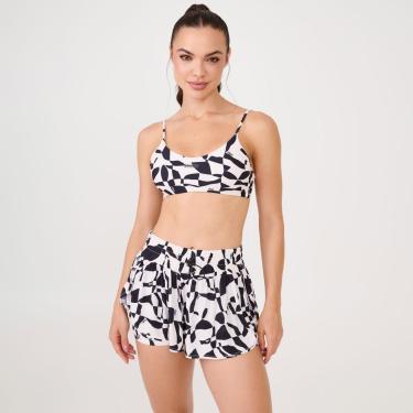 Imagem de Short Soltinho Com Pregas Estampa Vibrant Poliamida Soft Donna Carioca-Feminino