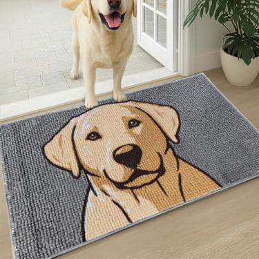 Imagem de Muddy Mat Tapete de porta de microfibra altamente absorvente e tapete para animais de estimação, antiderrapante, grosso, lavável e tapete de banho, chenille macio para cozinha, banheiro, quarto
