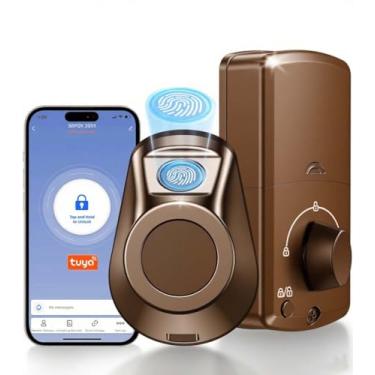 Imagem de SEPOX Fechadura de porta inteligente, trava/desbloqueio automático, portão frontal e quarto, alavanca e maçaneta de atualização, luz de peso de design exclusivo e universal