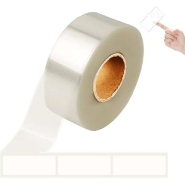 Imagem de 500 protetores de etiqueta transparente | Fitas transparentes de proteção da lombada | Protetores adesivos de 5 x 10 cm | Fitas de proteção de código de barras | Suprimentos de processamento de