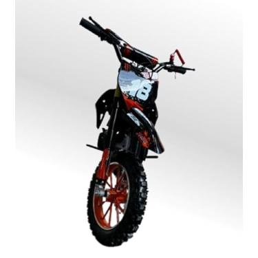 Imagem de Mini Moto Cross Trilha 49cc Monster Laranja Gasolina com Óleo 2 Tempos