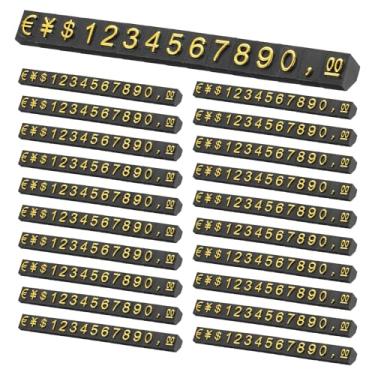 Imagem de PATIKIL Conjunto de 20 cubos de exibição de preços, suporte ajustável para etiqueta de preço removível, número de letras, kit de bloco de dólar para sinalização de exibição de lojas de varejo de joias