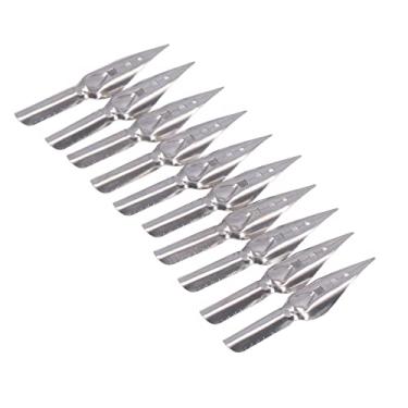 Imagem de LiebeWH Dip Pen Nibs Conjunto de 10 Peças Dicas de Pontas de Caligrafia de Metal para Esboços e Arte Em Quadrinhos (Três pontas de furo quadrado * 10 unidades)