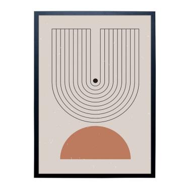 Imagem de Quadro Abstrato Arco Íris Minimalista I com Vidro Colorido 50x70 cm