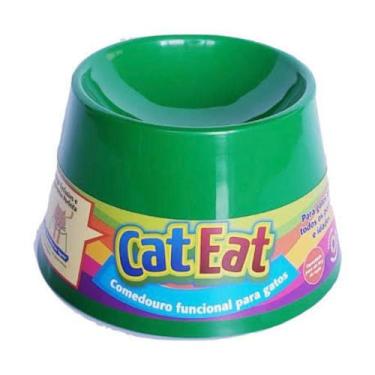 Imagem de Comedouro Elevado Gatos Pet Games Cat Eat Verde