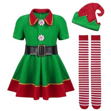 Imagem de Fantasia de Natal,Fantasia de de Natal - Traje festivo de fantasia de ajudante do Papai Noel | Terno de de férias para adultos e crianças, roupas festivas, trajes de cosplay de