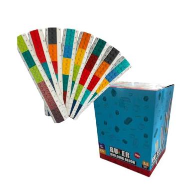 Imagem de Régua Educativa com Blocos de Montar, 15 cm, Plástico Atóxico, 2 Réguas e 11 Blocos por Unidade, para Crianças Acima de 4 Anos, Colorido