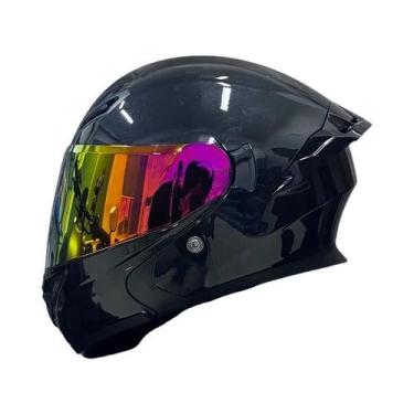 Imagem de Capacete De Motocicleta Unissex Aprovado Pelo DOT Com Visor Duplo Prot
