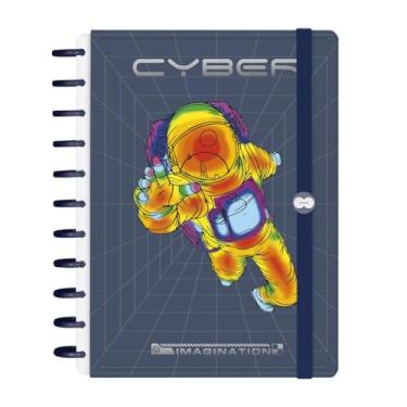Imagem de Caderno Iscool Disc Inteligente 140 Folhas Astronaut Cyber Azul G+