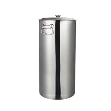 Imagem de WeiLaiKeQi Balde de aço inoxidável com tampa, dispensador de bebidas com alça, recipiente de armazenamento, barril de água para entretenimento em festas, 25x45cm