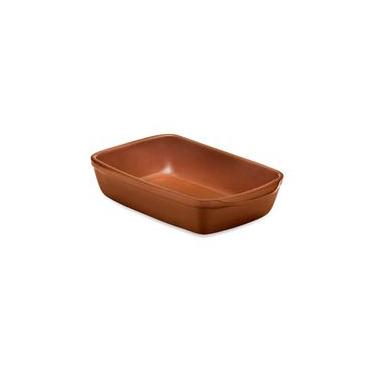 Imagem de Travessa retangular para Servir Feijoada Oxford Cerâmica Artesanal 21cm Terracota