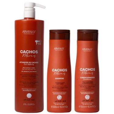 Imagem de Kit Shampoo Condicionador E Ativador Cachos Naturais Arvensis Hidrataç