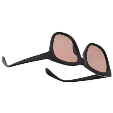 Imagem de Generic Óculos de Sol Com Armação Grande, Lente Laranja Preta, Proteção Ocular Retangular Vintage para Homens e Mulheres, Proteção UV, Adequado para Escritório de Computador