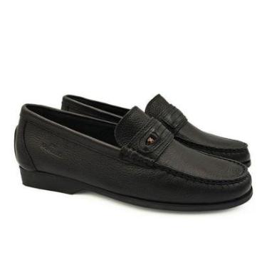 Imagem de Mocassim Samello Shelton Couro Sapato Social Monza - Preto-Masculino