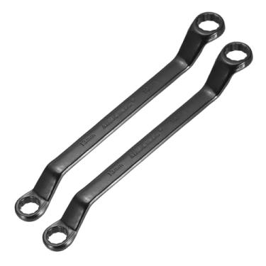 Imagem de HARFINGTON 2 peças Chave de extremidade de caixa offset de 45 graus 13 mm x 16 mm métrico 12 pontos aço cromo vanádio caixa dupla chave inglesa ferramenta de reparo de chave Torx de grau industrial