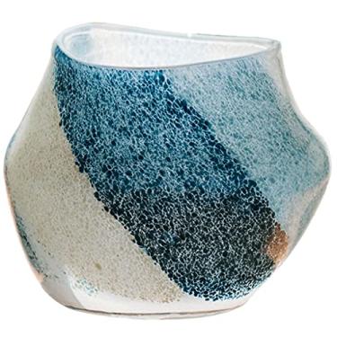 Imagem de YYBOES Vaso de vidro para decoração de vaso de flores, flor artificial americana arte de flor de seda vaso de vidro translúcido estilo europeu moderno minimalista arranjos de flores secas decorati