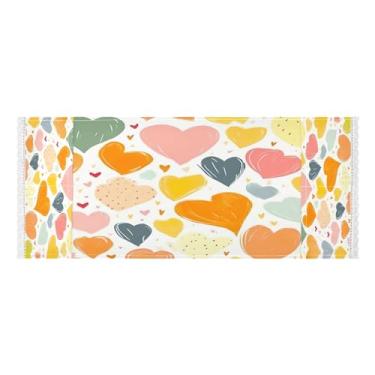 Imagem de Wassud Capas coloridas para lavadora e secadora de corações, protetor de lavadora com sacos de armazenamento, capa de geladeira à prova de poeira com bolsos para lavanderia doméstica, cozinha, 120 x