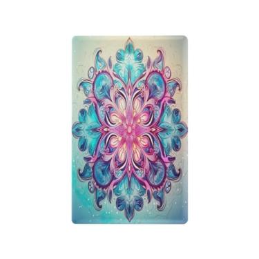 Imagem de Wassud Placa de cobertura de interruptor de luz, capas de tomada de interruptor único, placa de parede, mandala colorida, decorativa, decoração de casa, sala de estar, quarto, decoração