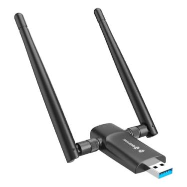 Imagem de Adaptador WiFi USB sem fio para PC, adaptador sem fio WiFi 6, receptor de rede USB duplo AX1800Mbps/2.4G para laptops/desktops