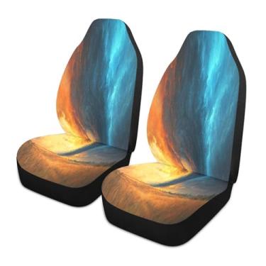 Imagem de CEBUGI Capas de assento de carro 1 peça capa de assento frontal respirável antiderrapante protetores de assento automotivo capas de assento de tornado para a maioria dos caminhões SUV carros
