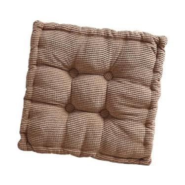 Imagem de Bothyi Almofada de assento em formato de biscoito, tapete macio e confortável, almofada de chão quadrada e fofa em formato de biscoito para, sofá ou, Marrom