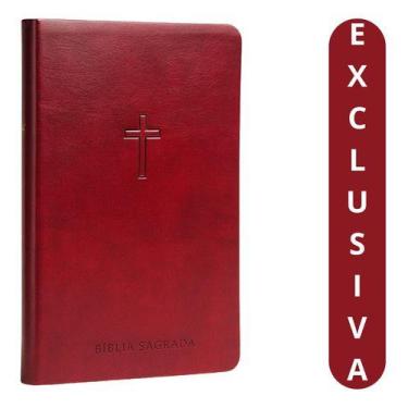 Imagem de Bíblia Sagrada Slim Naa Vinho  Capa Luxo Premium  Formato Fino E Leve 