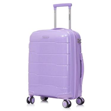 Imagem de Mala De Bordo 10kg Viagem Zíper Expansível Em Polipropileno Rodinhas 360º Tsa - Lima - Denlex Lilás
