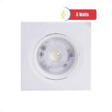 Imagem de Kit 50 Luminária Led Spot 5w 7w10w Quadrado Redondo Branco Preto Embut