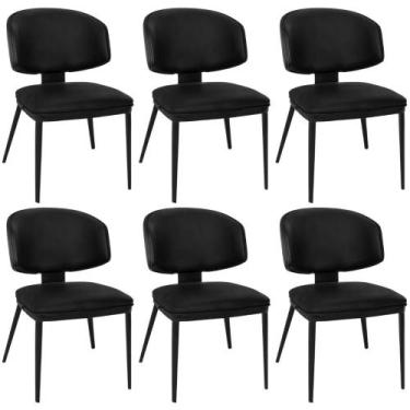 Imagem de Kit 6 Cadeiras de Jantar Estofada Siena Design Italiano Encosto Flutua