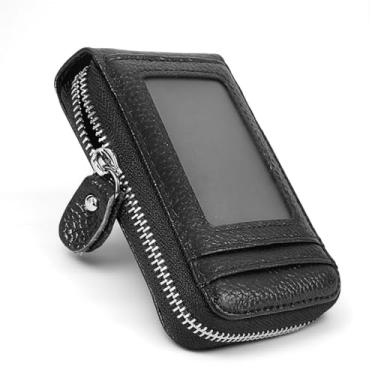 Imagem de EIMSOAH Estojo para cartão, porta-cartão de crédito, carteira de bolso, 13 compartimentos, couro antifurto, porta-cartões simplificado para homens e mulheres