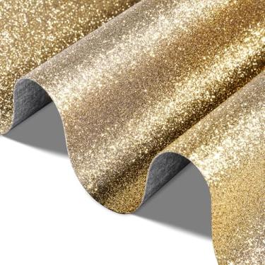 Imagem de FunStick Papel de parede moderno com glitter dourado marrom de 40 x 609 cm, papel de parede com glitter, para paredes, armários, decorativo, impermeável, brilhante, autoadesivo para quarto, sala de