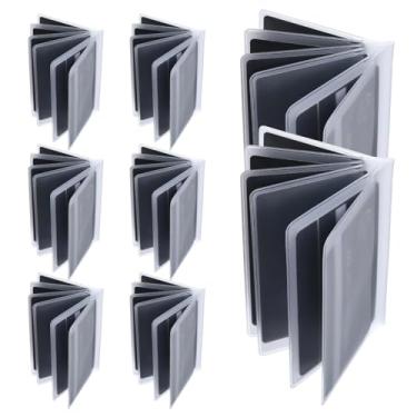 Imagem de FNANJWQ 8 peças de suporte de plástico para cartão de crédito, capa transparente para cartão de crédito para foto de recibo de foto para dobra dupla ou tripla (6 páginas)
