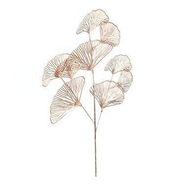 Imagem de YOUTHINK Folha Artificial de Ginkgo Dourada, 68cm, Plástico Realista, Ramo de Ginkgo Falso para Decoração de Casa, Peças Centrais de Casamento, Festa, Festival
