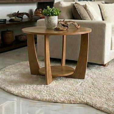 Imagem de Mesa de Centro Sala de Estar Canadá com Base Clássica Curva Castanho -