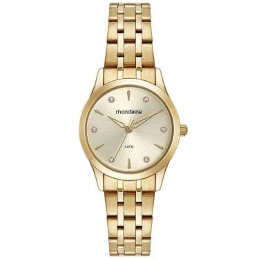 Imagem de Kit Relógio Mondaine Dourado Com Colar E Brincos 32610lpmkde1k1