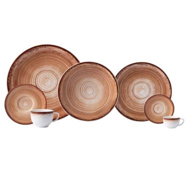 Imagem de Aparelho De Jantar 42 Peças Esfera Marrom Schmidt