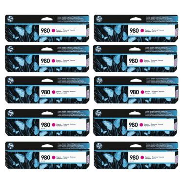 Imagem de Cartucho De Tinta Hp 980 Magenta D8j08a D8j10a Ax585z X555dn X555xh X585dn X585f Kit 10x
