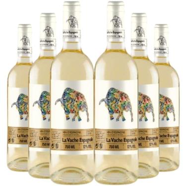 Imagem de Kit 6 Garrafas Vinho Branco La Vache Espagnole Macabeo 750ml