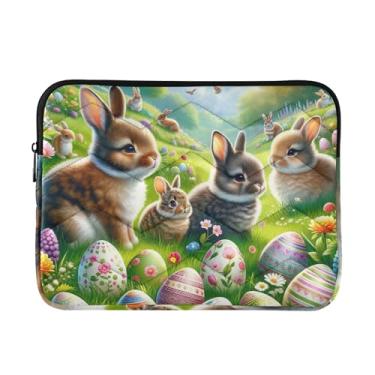 Imagem de Capa acolchoada para laptop, coelhinhos e ovos de Páscoa, à prova de choque, capa protetora para notebook de 14 polegadas
