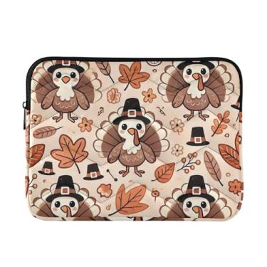 Imagem de Capa acolchoada para laptop com perus de Ação de Graças à prova de choque, capa protetora para notebook de 15,6 polegadas